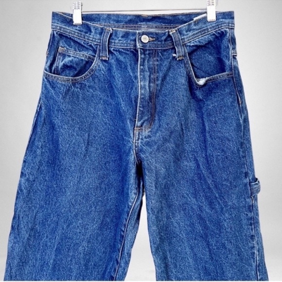 J.Galt Shanghai High Waist Carpenter Jeans Med Wash Blue SZ L - Picture 7 of 10